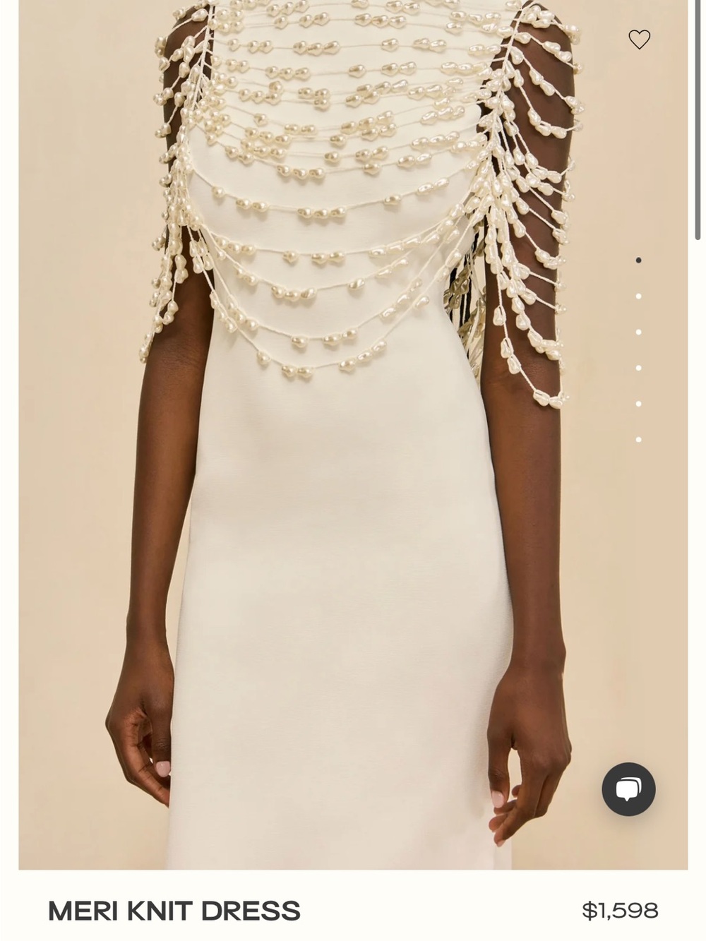 Cult Gaia Meri Knit Dress - Ivory Pearl Detail